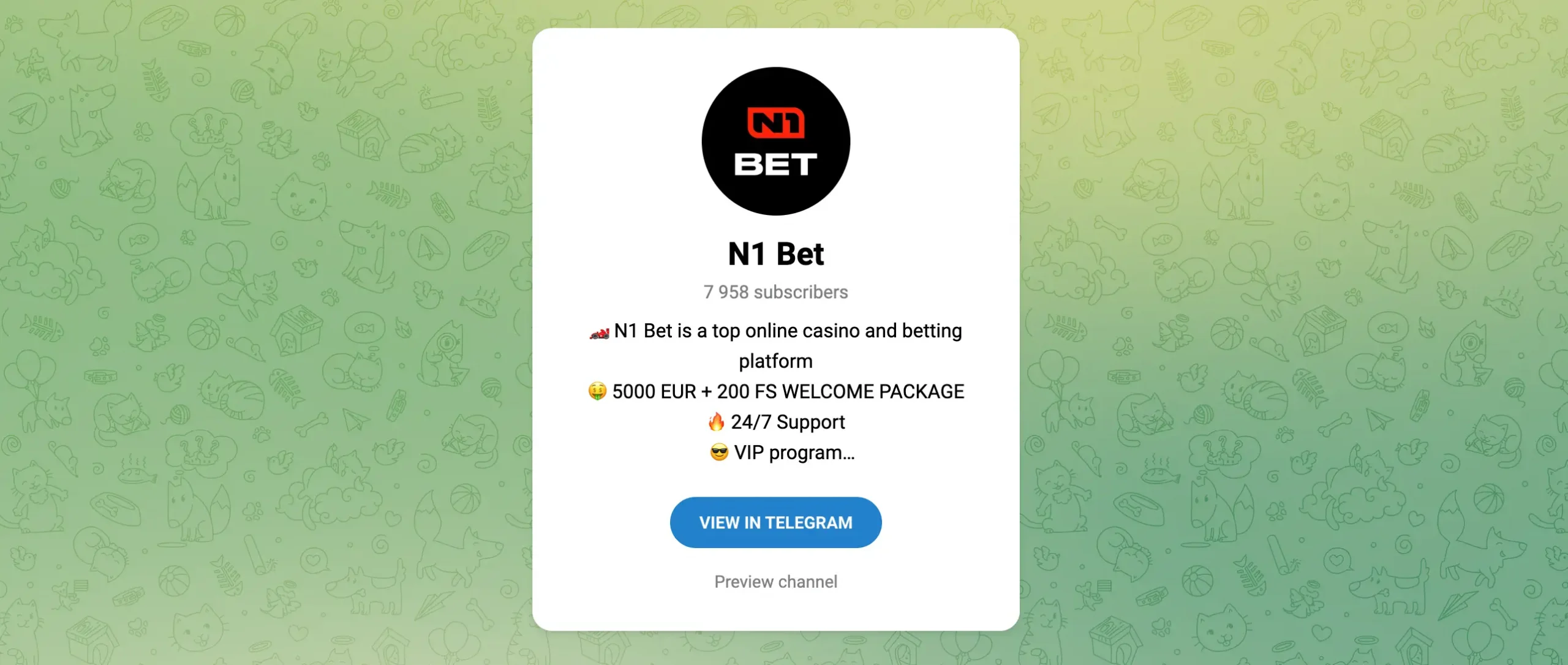 N1Bet Telegram Casino