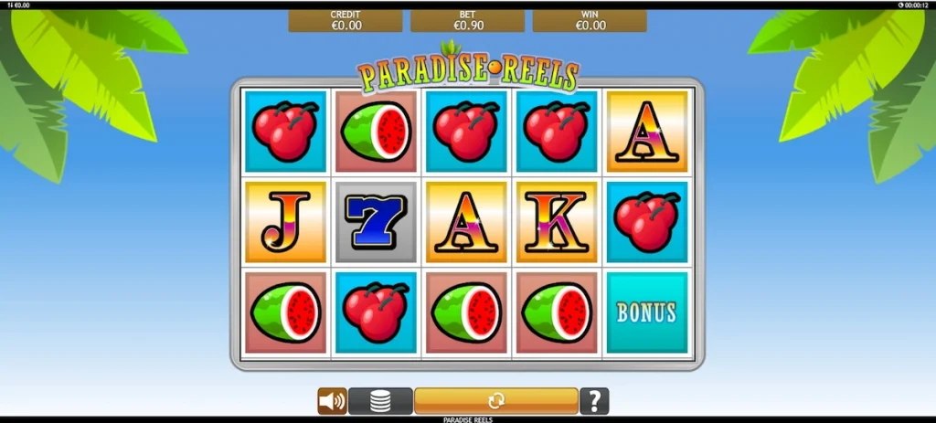 paradise reels slot screenshot