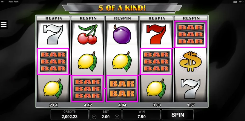 retro reels slot screenshot