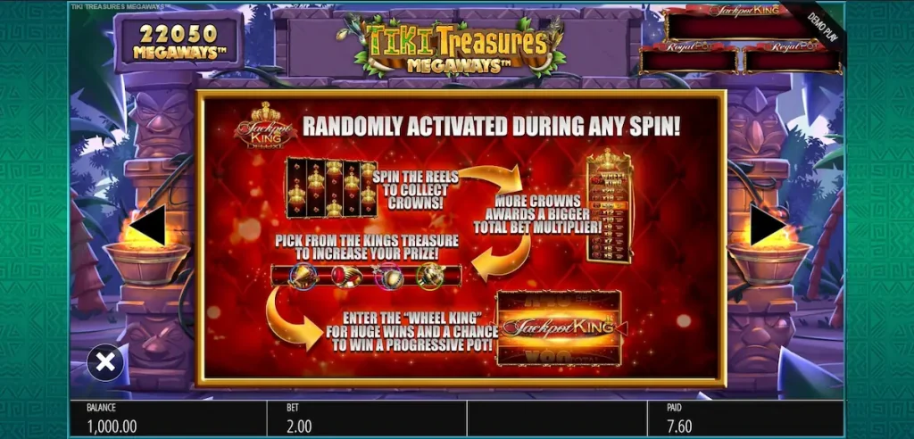 tiki treasures megaways slot jackpot