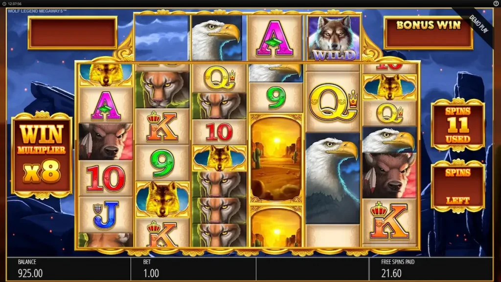 wolf legend megaways free spins gameplay