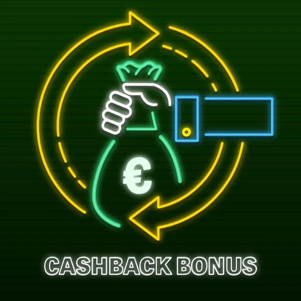 Cashback bonus pieni kuva, kädessä rahasäkki