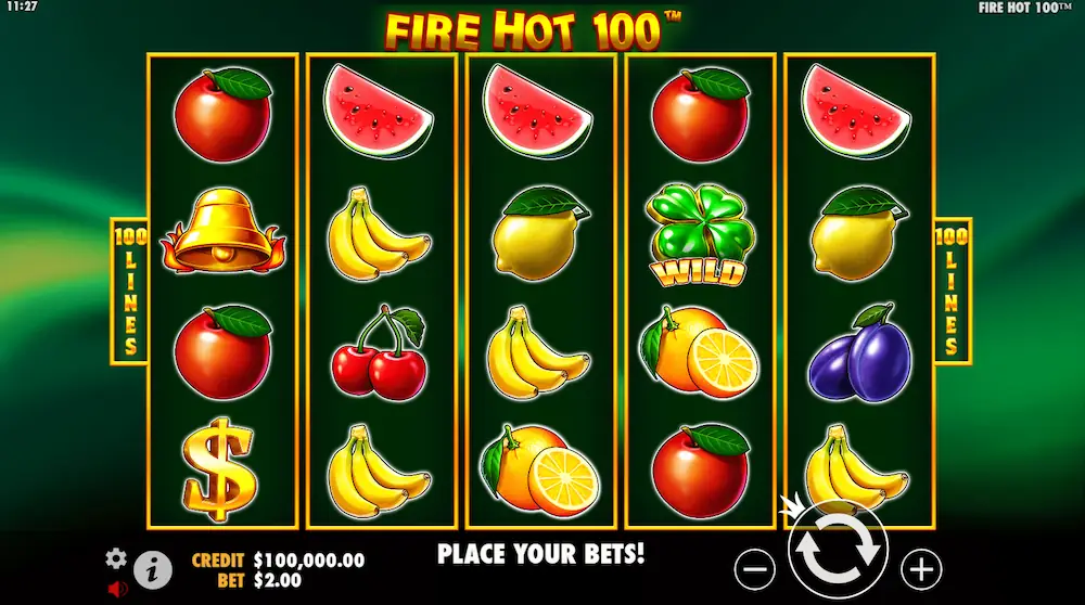 fire hot 100 slot screenshot
