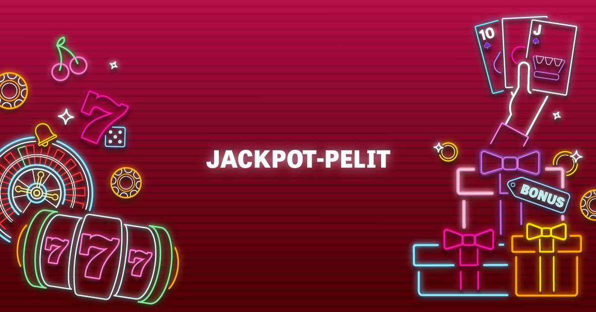 Jackpot-pelit - eri pelejä punaisella taustalla