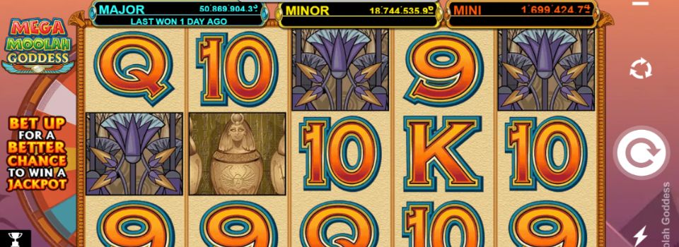 Mega Moolah Goddess jackpot slot spelplan