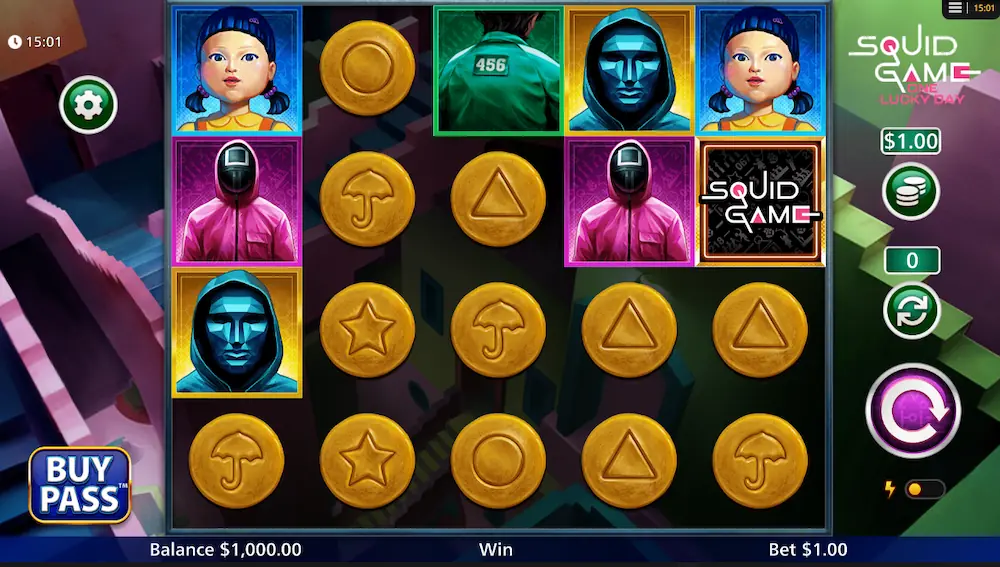 squid game one lucky day slot screenshot