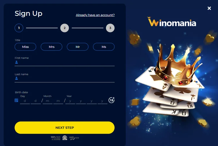 winomania casino sign up