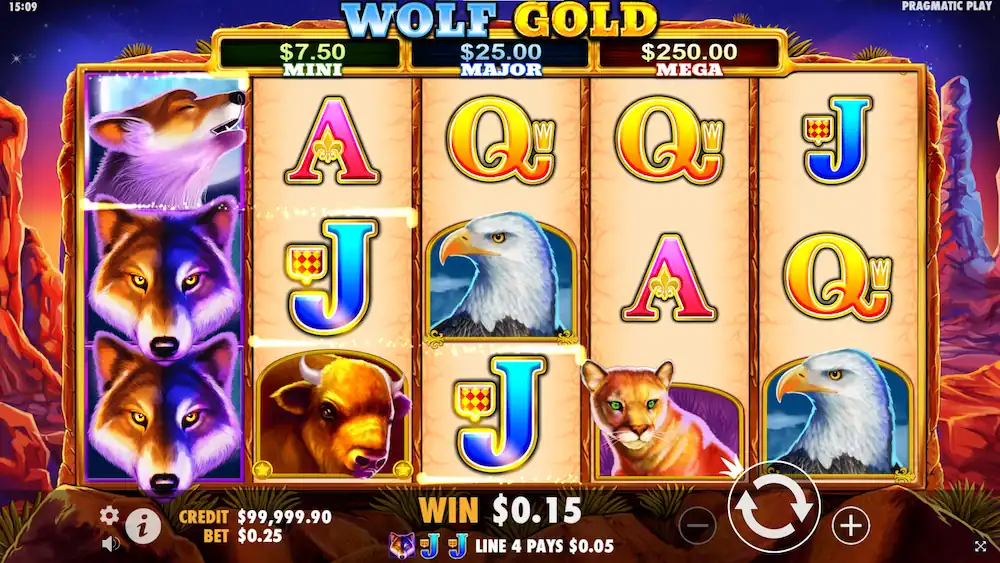 wolf gold slot screenshot