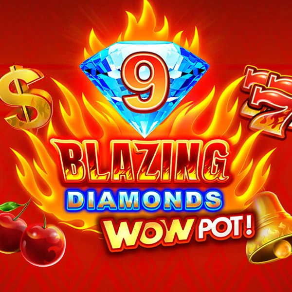 9 Blazing Diamonds Wowpot Slot Logo