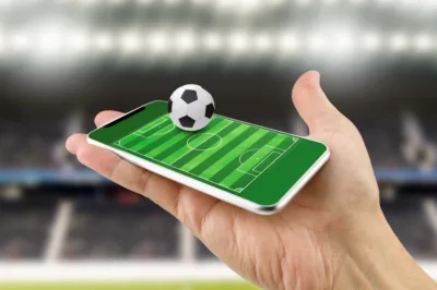 Betting online in football with smartphone