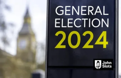 General Election 2024 written on a sign with Elizabeth Tower and Big Ben in the background