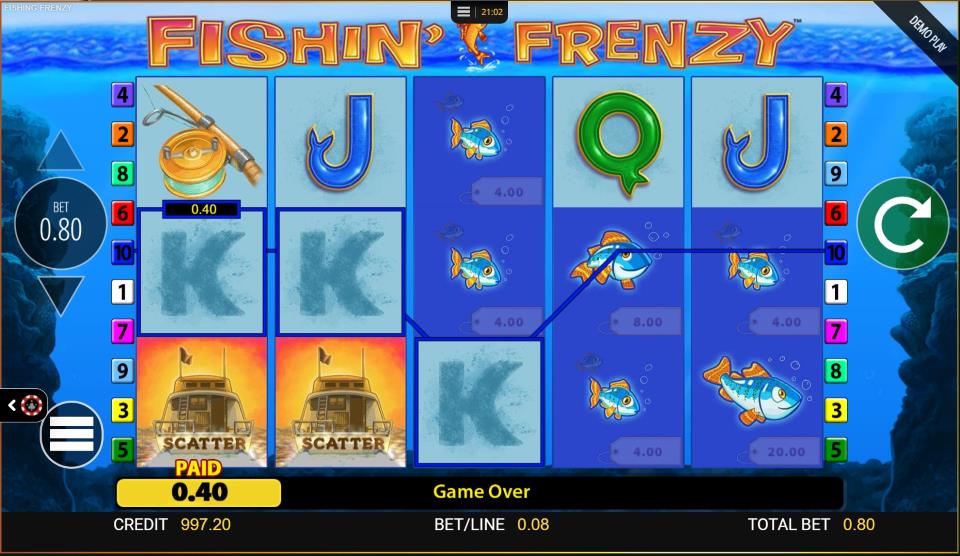 Fishin Frenzy Jackpot King Slot Bonus Features and Free Spins