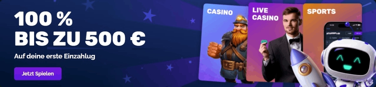 StarsPlay Casino Ersteinzahlungsbonus