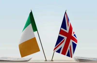 Flags of Ireland and United Kingdom