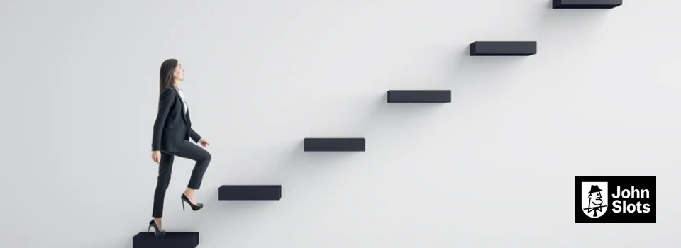 Women walking up a set of steps signifying leadership and career development