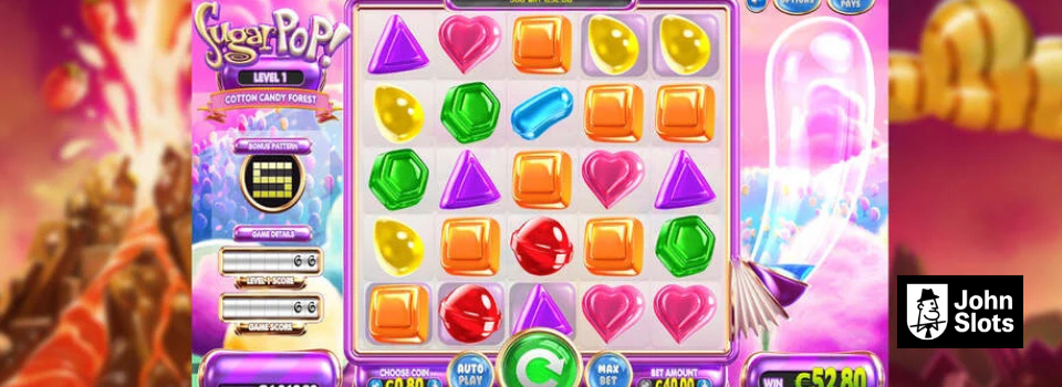 Slot page gameplay of sugar pop
