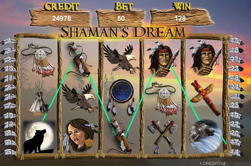 Slot page gameplay of shamans dream