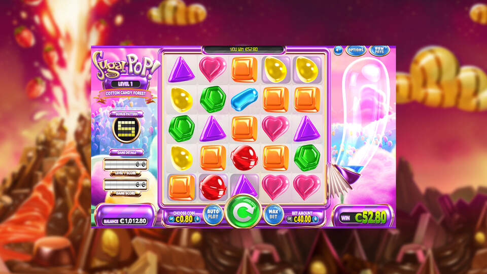 Slot page gameplay of sugar pop