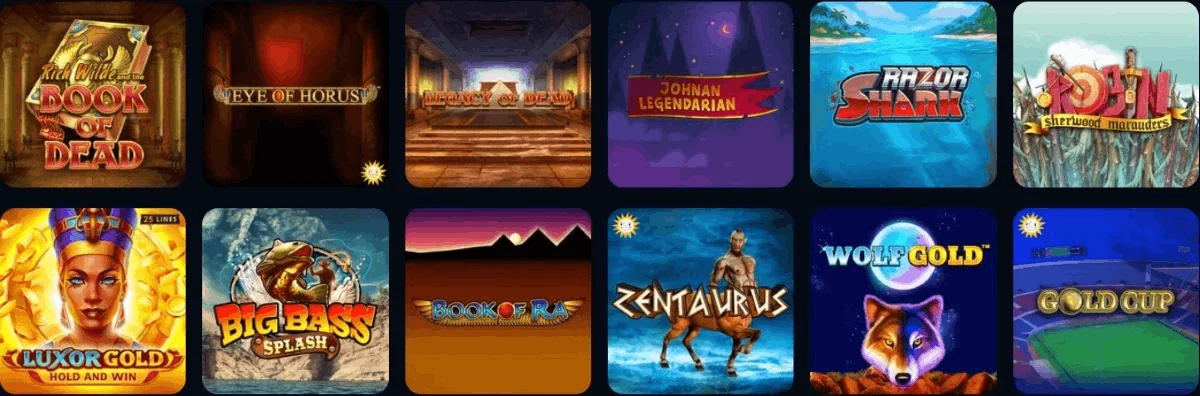 Luna Slots Spieleangebot