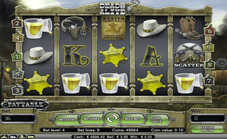 Gameplay of dead or alive slot game by NetEnt