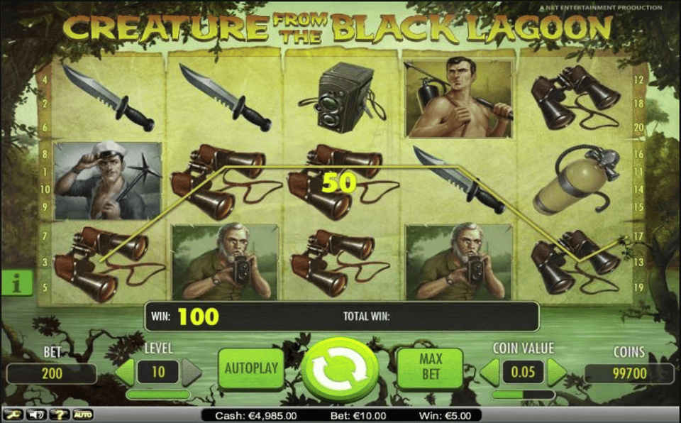 Gameplay of Creature From The Black Lagoon slot game by NetEnt