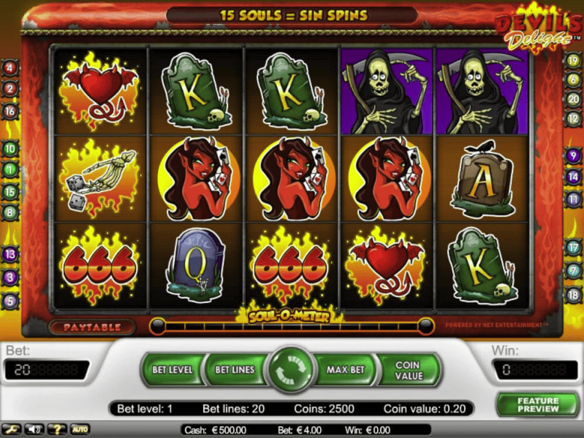 Gameplay of devils delight slot game by NetEnt