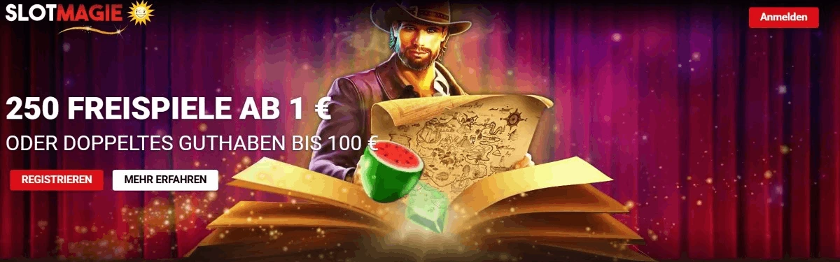 SlotMagie Bonus 250 Freispiele oder 100€ Bonus