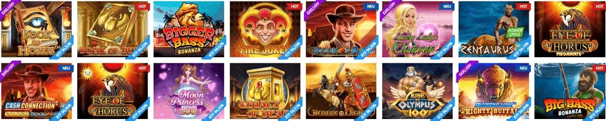 Spielauswahl bei Löwen Play