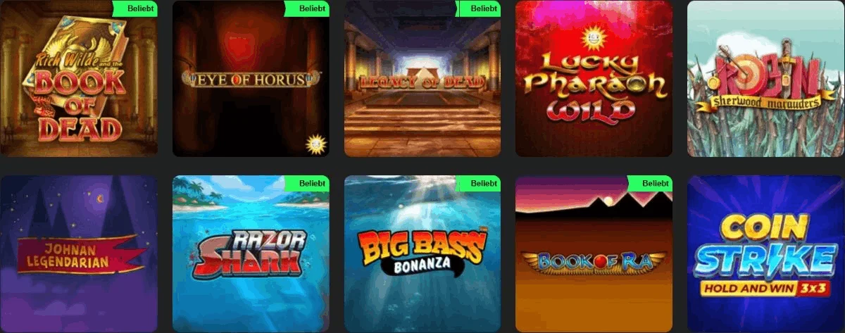 SwiftSpiele Casino Spielauswahl