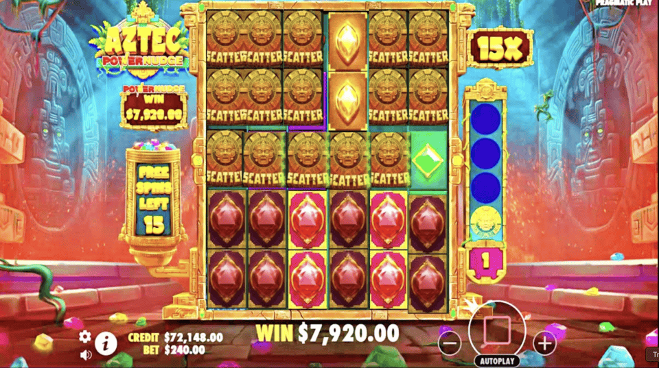 Aztec Powernudge slot game screen