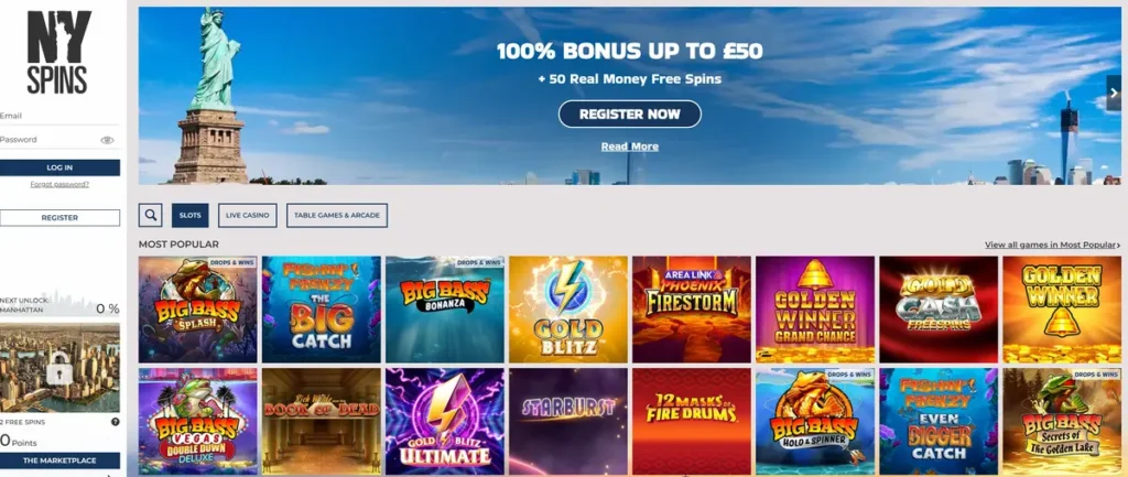 nyspins casino home page