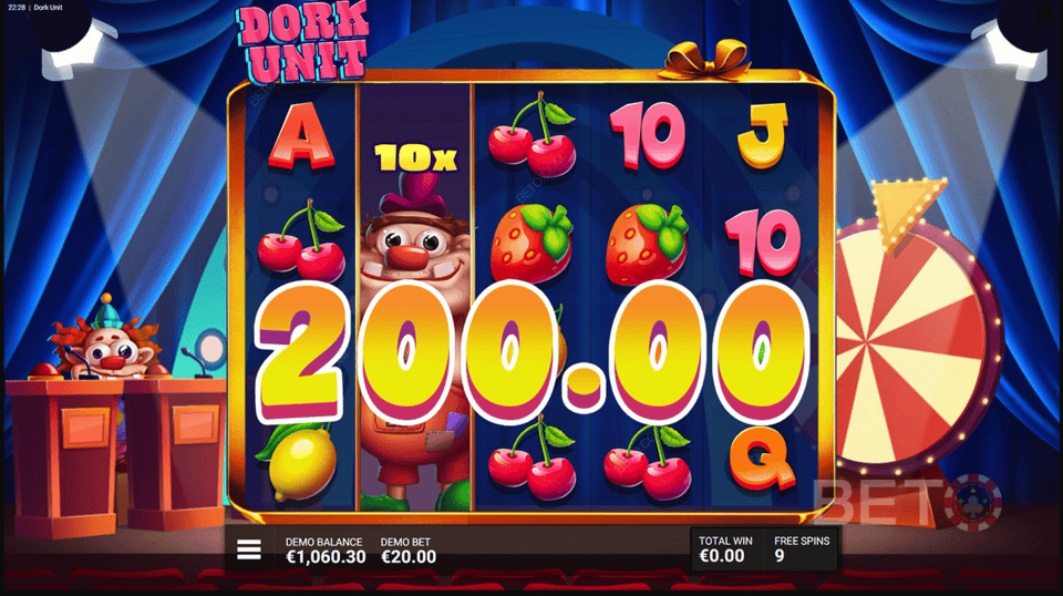 dork unit slot game screen