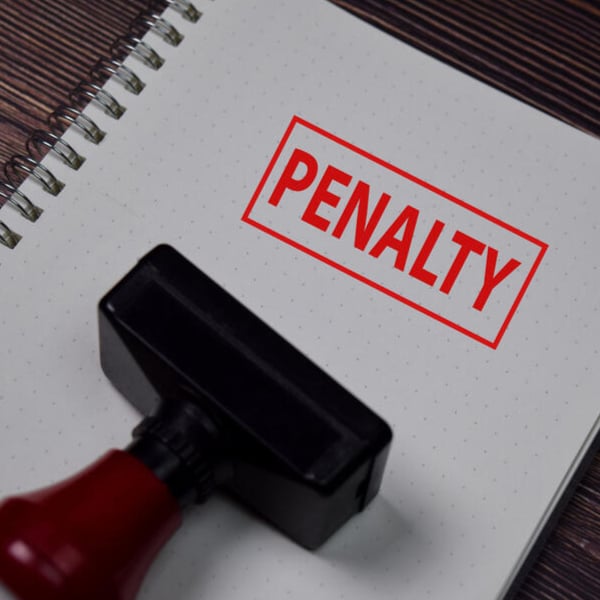 Penalty stamp on paper